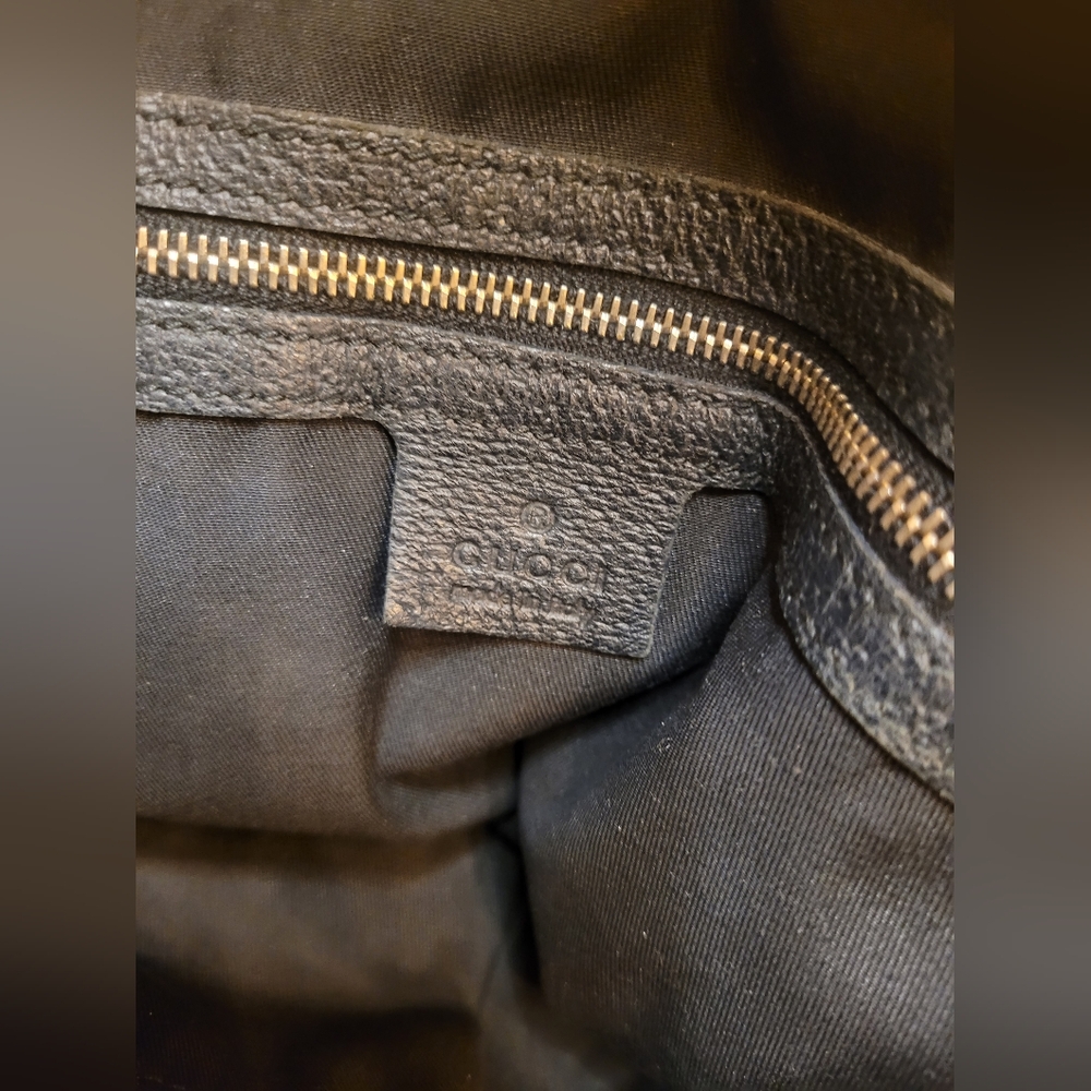 Gucci Black Canvas Stud Bucket Tote Bag - Picture 4 of 6